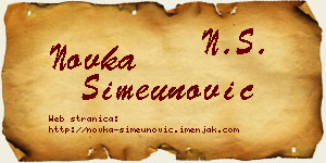 Novka Simeunović vizit kartica